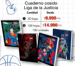 Metro Liga de la Justicia cuaderno cosido oferta
