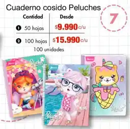Metro Peluches cuaderno cosido oferta