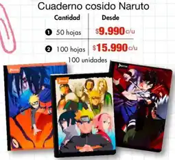 Metro Naruto cuaderno cocido oferta