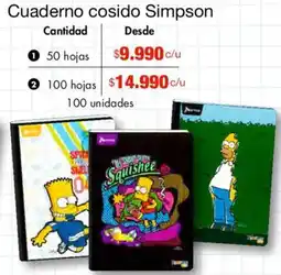 Metro Simpson cuaderno cosido oferta