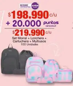 Metro Morral + Lonchera + Cartuchera + Multiuso oferta