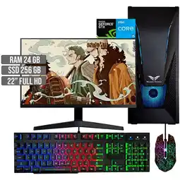 Falabella PC EQUIPO GAMER INTEL CORE I5-12400 GTX 1650 4GB SSD 256GB RAM 24GB LED 22 FHD oferta