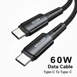 Falabella Cable Essager USB - C a USB - C 60w Trenzado 2m Negro oferta