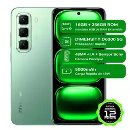 Falabella Celular Hot 50 8+ 256GB 5G Verde dual Diseño con acabados, protección contra el agua oferta