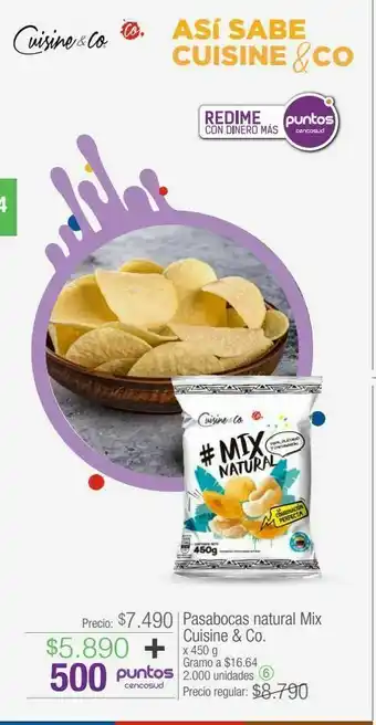 Jumbo Pasabocas natural mix cuisine & co. x 450 g oferta