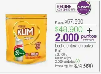 Jumbo Leche entera en polvo klim x 2.400 g oferta
