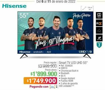 Jumbo Smart tv led uhd 55" oferta