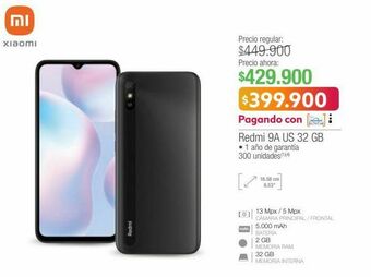 Jumbo Redmi 9a us 32 gb oferta
