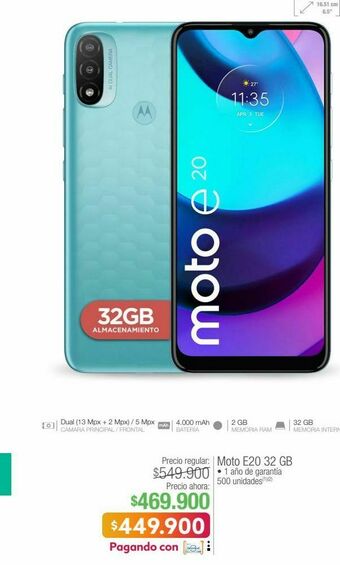 Jumbo Moto e20 32 gb oferta