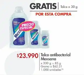 Metro Talco antibacterial mexsana 300g+85g oferta