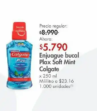 Metro Enjuague bucal plax soft mint colgate 250ml oferta