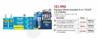 Metro Enjuague menta oralb complete x 2 und 500ml oferta
