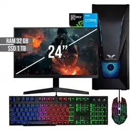Falabella PC GAMER INTEL CORE I5-12400 GTX 1650 4GB SSD 1TB RAM 32GB LED 24 FHD oferta