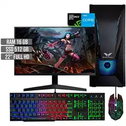 Falabella PC EQUIPO GAMER INTEL CORE I5-12400 GTX 1650 4GB SSD 512GB RAM 16GB LED 22 FHD oferta