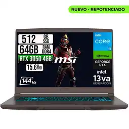 Falabella PORTATIL THIN 15 INTEL I5-13420H RTX 30504GB SSD 512GB RAM 64GB 15.6 FHD 144HZ oferta