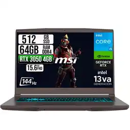 Falabella PORTATIL THIN 15 INTEL I5-13420H RTX 30504GB SSD 512GB RAM 64GB 15.6 FHD 144HZ oferta