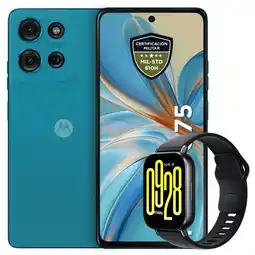 Falabella Celular Moto G75 5G 256GB /8GB Azul + Watch 5 Active Blk oferta