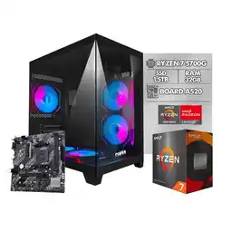 Falabella PC Gamer Ryzen 7 5700G / 32GB Ram / 1.5TB SSD / Chasis Pecera 5 Fans Fuente 350W oferta
