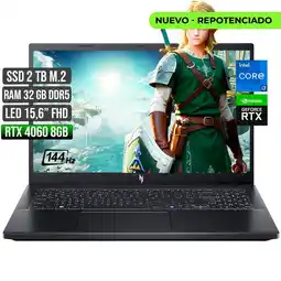 Falabella Portátil Nitro I7-13620H RTX 4060 32GB RAM 2TB SSD 15.6 FHD oferta