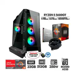 Falabella COMPUTADOR GAMER RYZEN 5 5600GT- RAM 32GB- SSD 512GB CASE 4FANS RGB- USB WIFI oferta