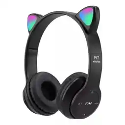Falabella Diadema Niñas Audífonos Bluetooth Orejas Gato Luz RGB Mz47 Negro oferta