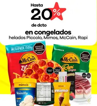 En congelados helados piccolo, mimos, mccain, rapi