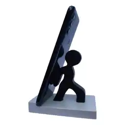 Falabella Soporte Celular Tablet Escritorio Base Madera Antideslizante Diseño Hombrecito Color Negro oferta