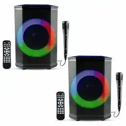 Falabella Set X 2 Bafles 8 30W Recargables con Radio Micrófono y LED oferta