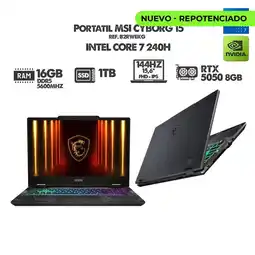 Falabella PORTATIL GAMER CYBORG 15/ INTEL CORE 7 240H/ RTX 5050 8GB/ 15.6 - 144HZ FHD/ RAM 16GB SSD 1TB oferta