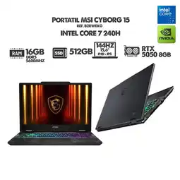 Falabella PORTATIL GAMER CYBORG 15/ INTEL CORE 7 240H/ RTX 5050 8GB/ 15.6 - 144HZ FHD/ RAM 16GB SSD 512GB oferta