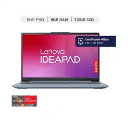 Falabella Portátil IdeaPad Slim 3 15AMN8 Ryzen 5 7500U 8GB RAM 512GB SSD 15.6 Pulgadas oferta