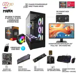 Falabella PC GAMER RYZEN 7 5700X - RX 9060XT 8GB ASUS DUAL + MONITOR MSI 24 144HZ - RAM 32GB SSD 512GB - B550 oferta