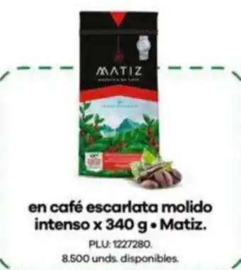 Matiz café escarlata molido intenso