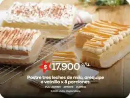 Surtimax Postre tres leches de milo, arequipe o vainilla oferta