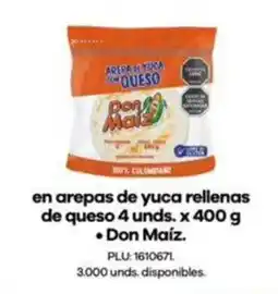 Surtimax Don Maíz arepas de yuca rellenas de queso oferta