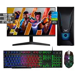 Falabella PC GAMER INTEL CORE I5-12400 RTX 3050 8GB SSD 1TB RAM 16GB LED 22 FHD oferta