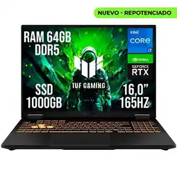 Falabella PORTATIL TUF F16 INTEL CORE I7 14650HX RTX 5060 RAM 64GB SSD 1TB 16.0 oferta