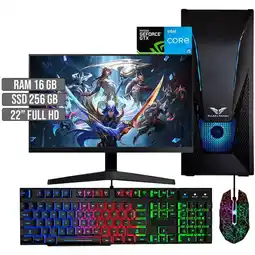 Falabella PC EQUIPO GAMER INTEL CORE I5-12400 GTX 1650 4GB SSD 256GB RAM 16GB LED 22" FHD oferta