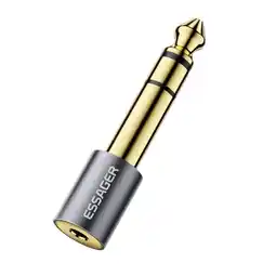 Falabella Convertidor Plug Microfono Jack 3.5 Mm A 6.3 Chapado En Oro oferta