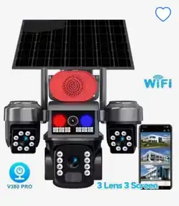 Falabella Camara De Seguridad Wifi Con Panel Solar Tres Lentes oferta