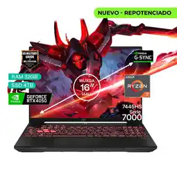 Falabella Portátil Gamer TUF A16 AMD Ryzen 7 RAM 32GB SSD 4TB RTX 4050 6GB FHD 144 Hz oferta