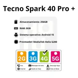 Falabella Celular Tecno Spark 40 Pro+ 8GB Ram 256GB Blanco + Audifonos Lamborghini oferta