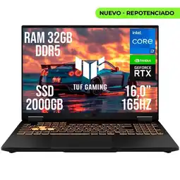 Falabella PORTATIL TUF F16 INTEL CORE I7 14650HX RTX 5060 RAM 32GB SSD 2TB 16.0 oferta