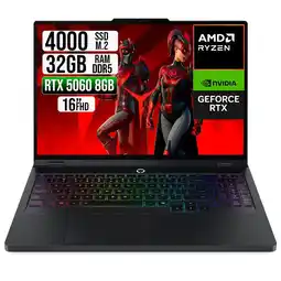 Falabella PORTATIL LEGION AMD RYZEN 9-8945HX RTX 5060 8GB SSD 4TB RAM 32GB 16 IPS 240HZ oferta