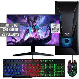 Falabella PC EQUIPO GAMER INTEL CORE I3-10105 SSD 256GB RAM 16GB LED 22 FHD oferta