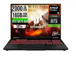 Falabella PORTATIL TUF A16 AMD RYZEN 9 270 RTX 5070 8GB SSD 2TB RAM 16GB 16 FHD 165HZ oferta