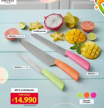 Smukee set x 3 cuchillos