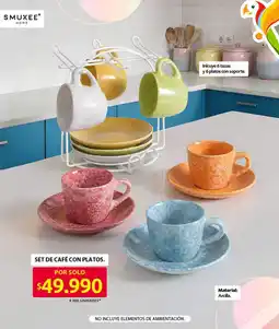 Ara Smukee home set de café con platos oferta
