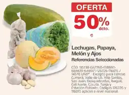 Makro Lechugas, papaya, melón y ajos referencias seleccionadas oferta