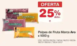 Makro Aro pulpas de fruta marca oferta